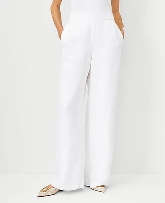 Ann Taylor The Palazzo Pant Linen Blend White Women's