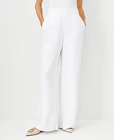 Ann Taylor The Palazzo Pant in Linen Blend Size Large White Women's