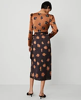 Ann Taylor Floral Boatneck Column Midi Dress Sahara Women's