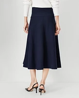 Ann Taylor Petite Side Button Flare Skirt Night Sky Women's