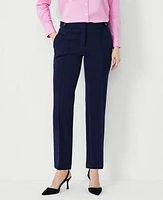 Ann Taylor The Petite Tab Waist Straight Ankle Pant Night Sky Women's