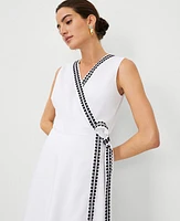 Ann Taylor Embroidered Midi Wrap Dress Size 0 White Women's