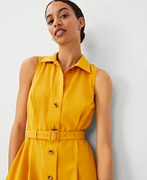 Ann Taylor Shirt Collar Flare Midi Dress Spring Marigold Women's