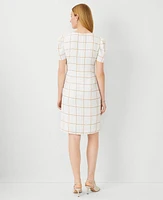 Ann Taylor Plaid Short Sleeve Sheath Dress Baguette Women's