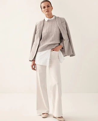 Ann Taylor The Patch Pocket Corduroy Flare Pant Winter White Women's