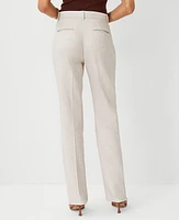 Ann Taylor The Tall Sophia Straight Pant Linen Blend Toasted Oat Women's