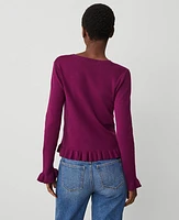 Ann Taylor Ruffle Trim Sweater Women's