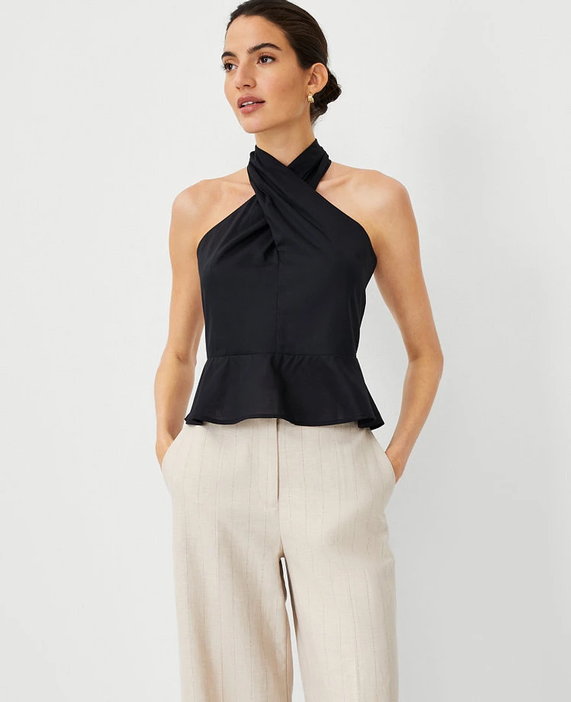 Ann Taylor Cross Front Peplum Top Women's