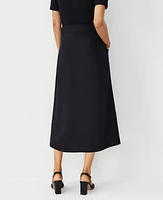 Ann Taylor Petite Linen Blend Button Midi Skirt Women's