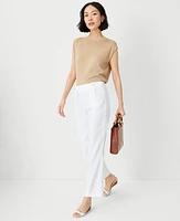 Ann Taylor The Tall Pencil Sailor Pant Linen Twill White Women's