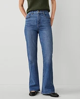 Ann Taylor High Rise Flare Jeans Luxe Medium Wash Women's