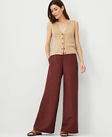 Ann Taylor The Petite Palazzo Pant Linen Blend Women's