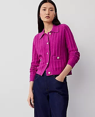 Ann Taylor Collared Stitched Jacket