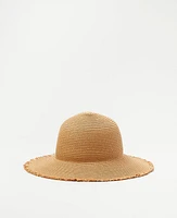 Ann Taylor Oversized Straw Bucket Hat Natural Women's