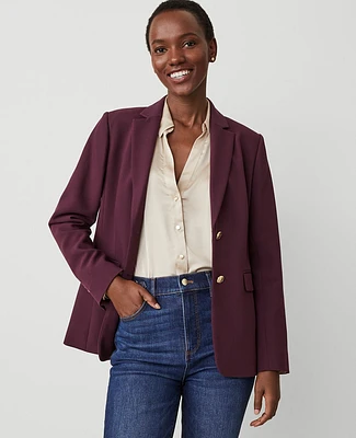 Ann Taylor The Greenwich Blazer Twill Plum Rose Women's