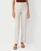 Ann Taylor The Sophia Straight Pant Linen Blend - Curvy Fit Toasted Oat Women's