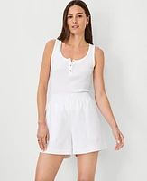 Ann Taylor Weekend Patch Pocket Easy Mid Shorts Size Large White Women's