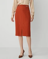 Ann Taylor Basketweave Chain Waist Skirt Fresh Clay Women's