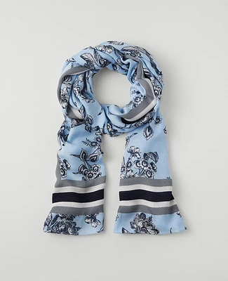 Ann Taylor Tropical Scarf Freesia Blue Women's