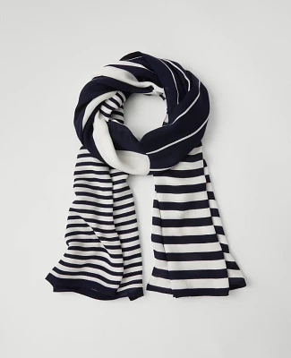 Ann Taylor Mixed Stripe Scarf Night Sky Women's