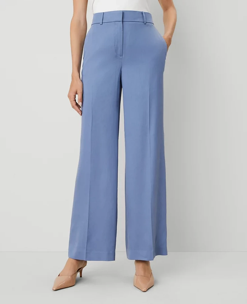 Ann Taylor The Petite Perfect Wide-Leg Pant — Curvy Fit Colony Blue Women's