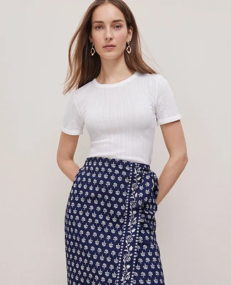 Ann Taylor Weekend Collection Pointelle T-Shirt Women's