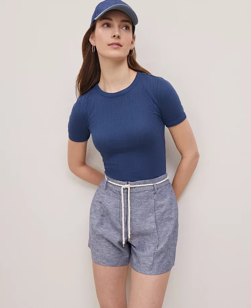 Ann Taylor Weekend Collection Pointelle T-Shirt Women's