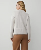 Ann Taylor Petite Relaxed Sweater Tahini Women's