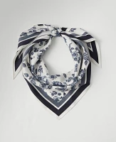 Ann Taylor Toile Triangle Silk Scarf Winter White Women's