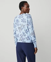 Ann Taylor Petite Toile Cardigan Freesia Blue Women's