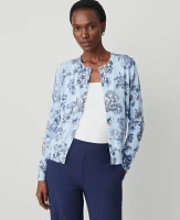 Ann Taylor Petite Toile Cardigan Freesia Blue Women's