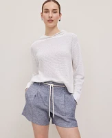 Ann Taylor Weekend Collection Textured Hoodie Sweater White Women's