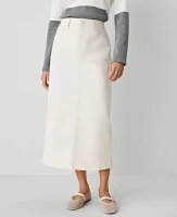 Ann Taylor Weekend Collection Denim Column Skirt Ivory Women's