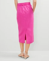 Ann Taylor Linen Blend Clean Midi Skirt Women's