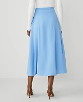 Ann Taylor Petite Pleated Wrap Midi Skirt Women's