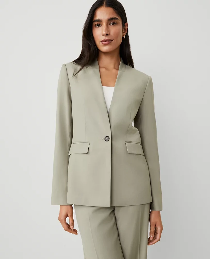 Ann Taylor The Petite Collarless Blazer Seagrass Women's