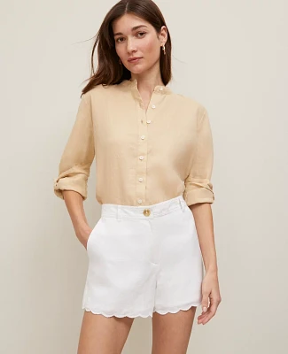 Ann Taylor The Scalloped Short Size 14 White Women's