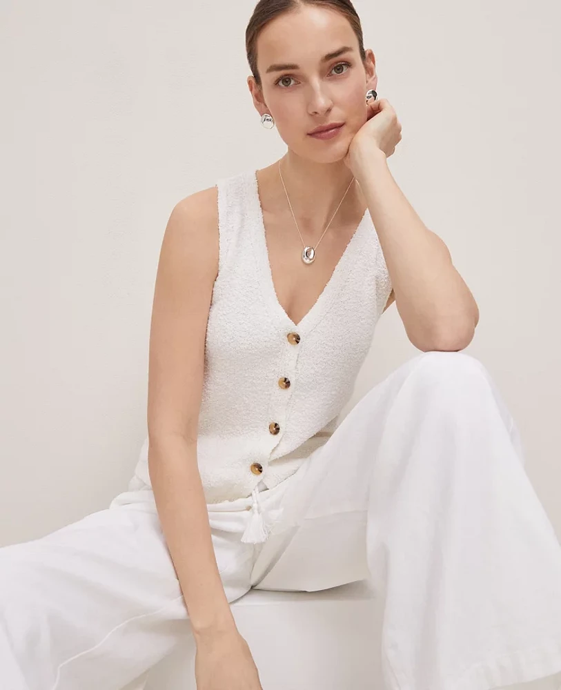 Ann Taylor Weekend Collection Bouclé Sweater Vest Women's
