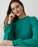 Ann Taylor Ruffle Blouson Sleeve Popover Top Women's