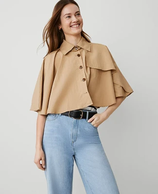 Ann Taylor Cropped Trench Poncho Women's