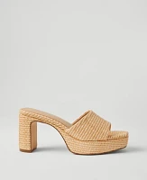 Ann Taylor Platform Mule Sandals Natural Women's