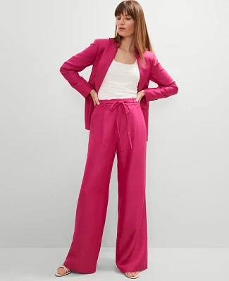 Ann Taylor Studio Collection Belted Wide-Leg Pant Bright Petunia Women's