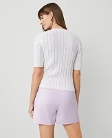 Ann Taylor Scalloped Pointelle Sweater Women's