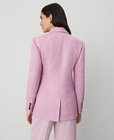 Ann Taylor Tweed Double-Breasted Blazer Clean Lilac Women's