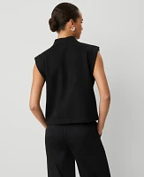 Ann Taylor Sleeveless Sweatshirt Top Black Women's