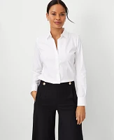 Ann Taylor Tall Perfect Shirt White Women's