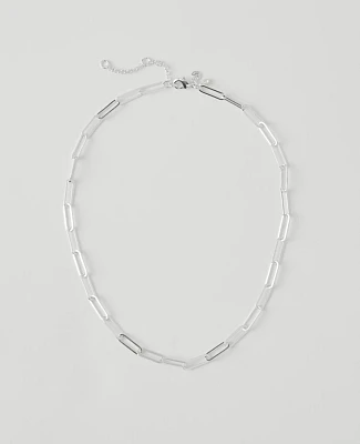 Ann Taylor Chain Link Necklace Silvertone Women's