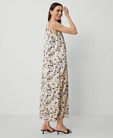 Ann Taylor Floral Maxi Swing Dress Toasted Oat Women's