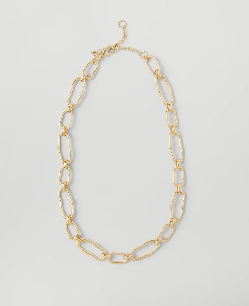 Ann Taylor Oversized Chain Link Necklace Goldtone Women's