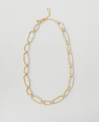 Ann Taylor Oversized Chain Link Necklace Goldtone Women's